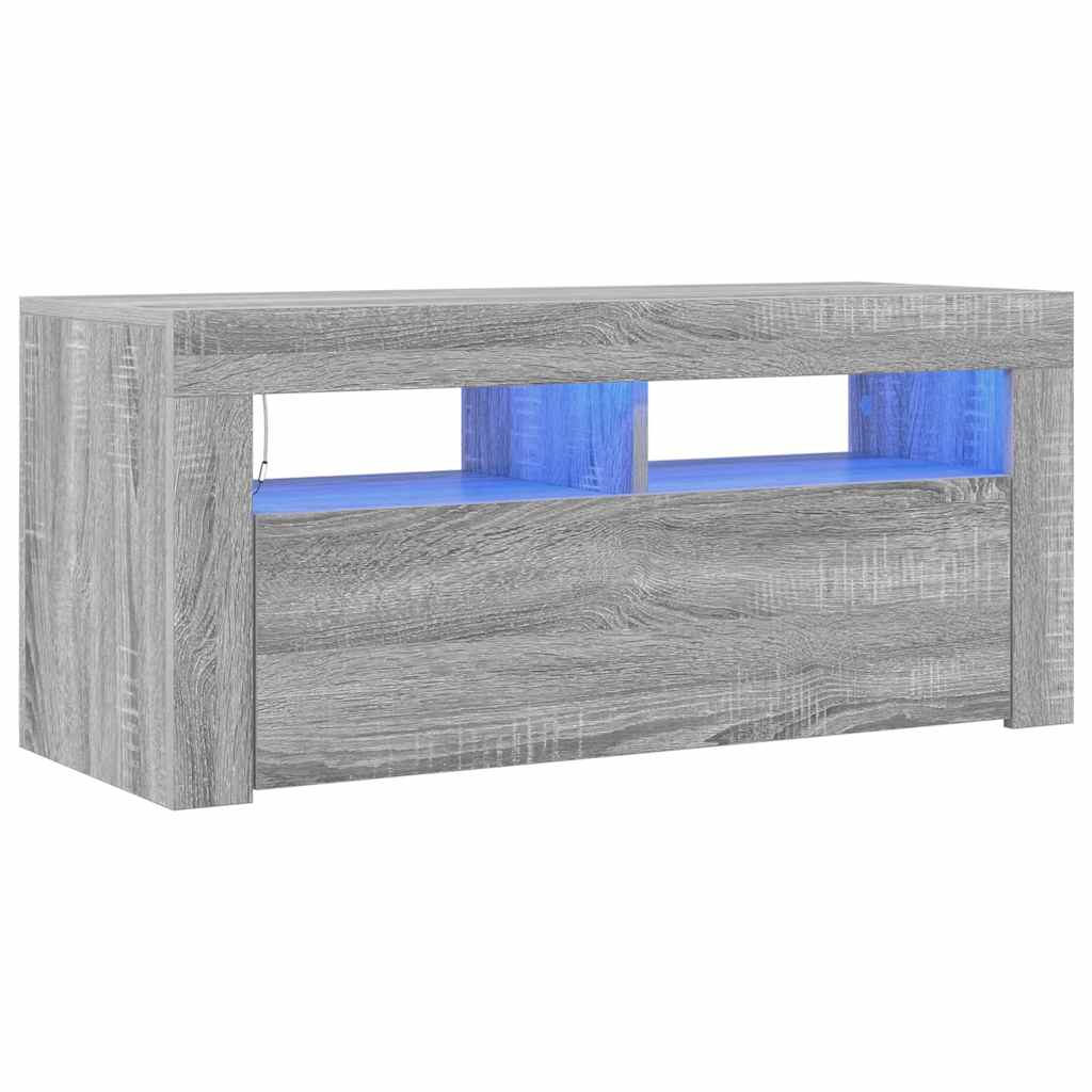 Meuble TV avec lumières LED Sonoma gris 90x35x40 cm - XIOS