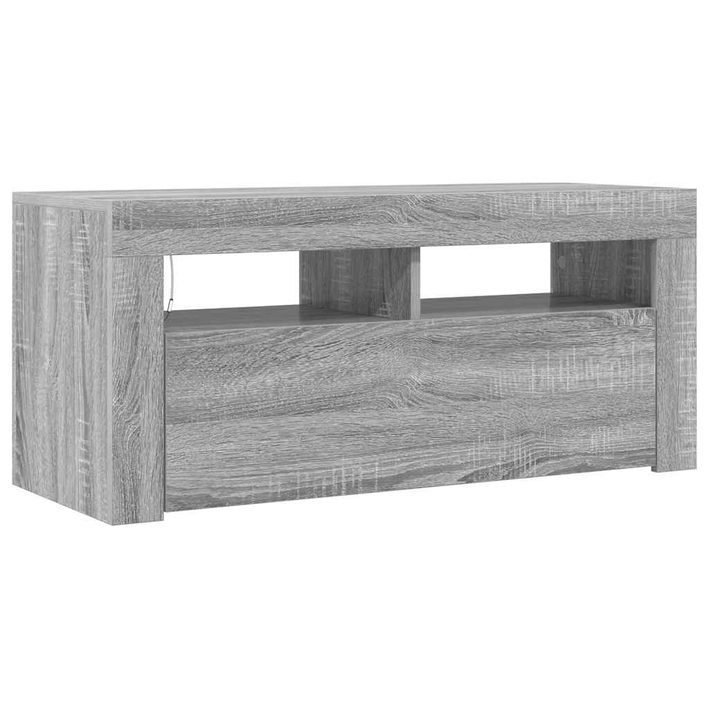 Meuble TV avec lumières LED Sonoma gris 90x35x40 cm - XIOS