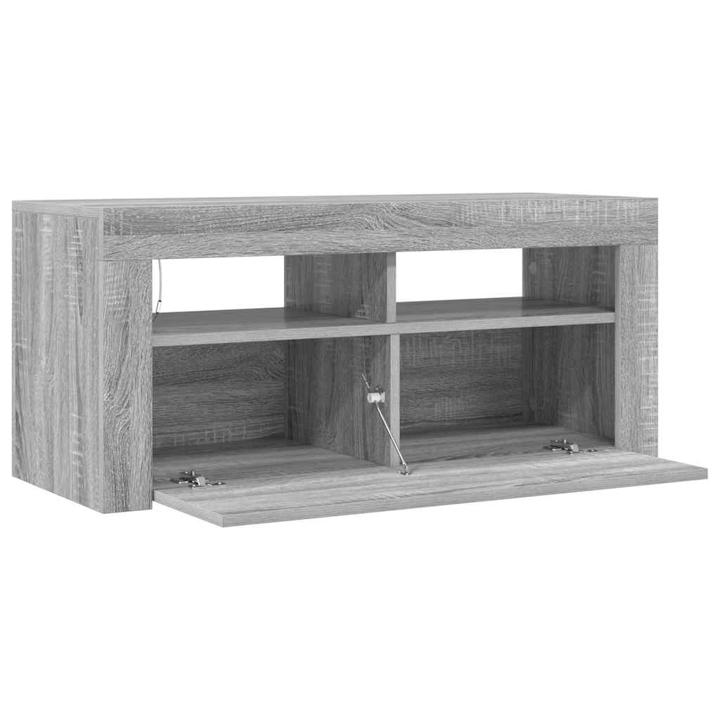Meuble TV avec lumières LED Sonoma gris 90x35x40 cm - XIOS
