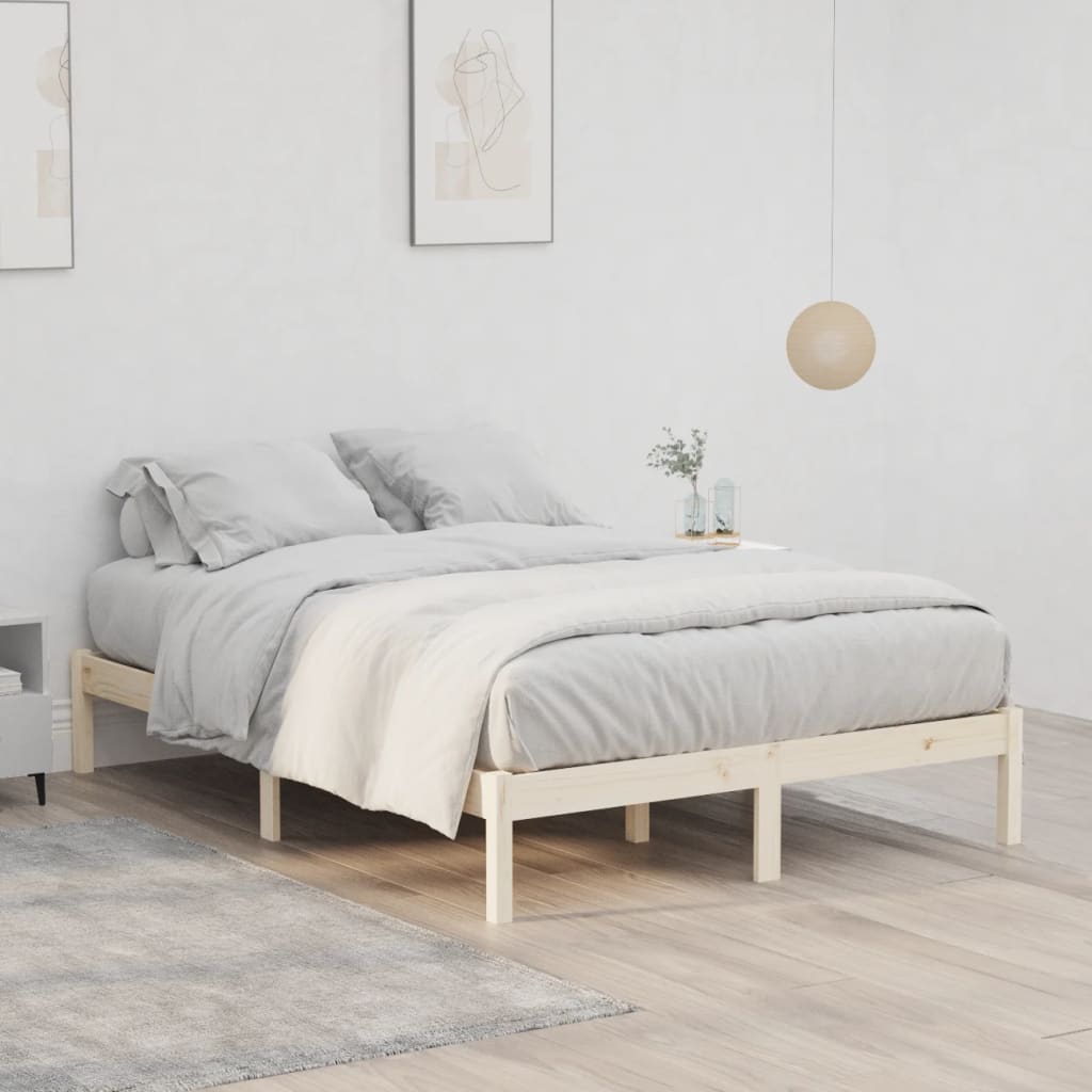 Cadre de lit sans matelas 137x190 cm bois massif de pin - XIOS