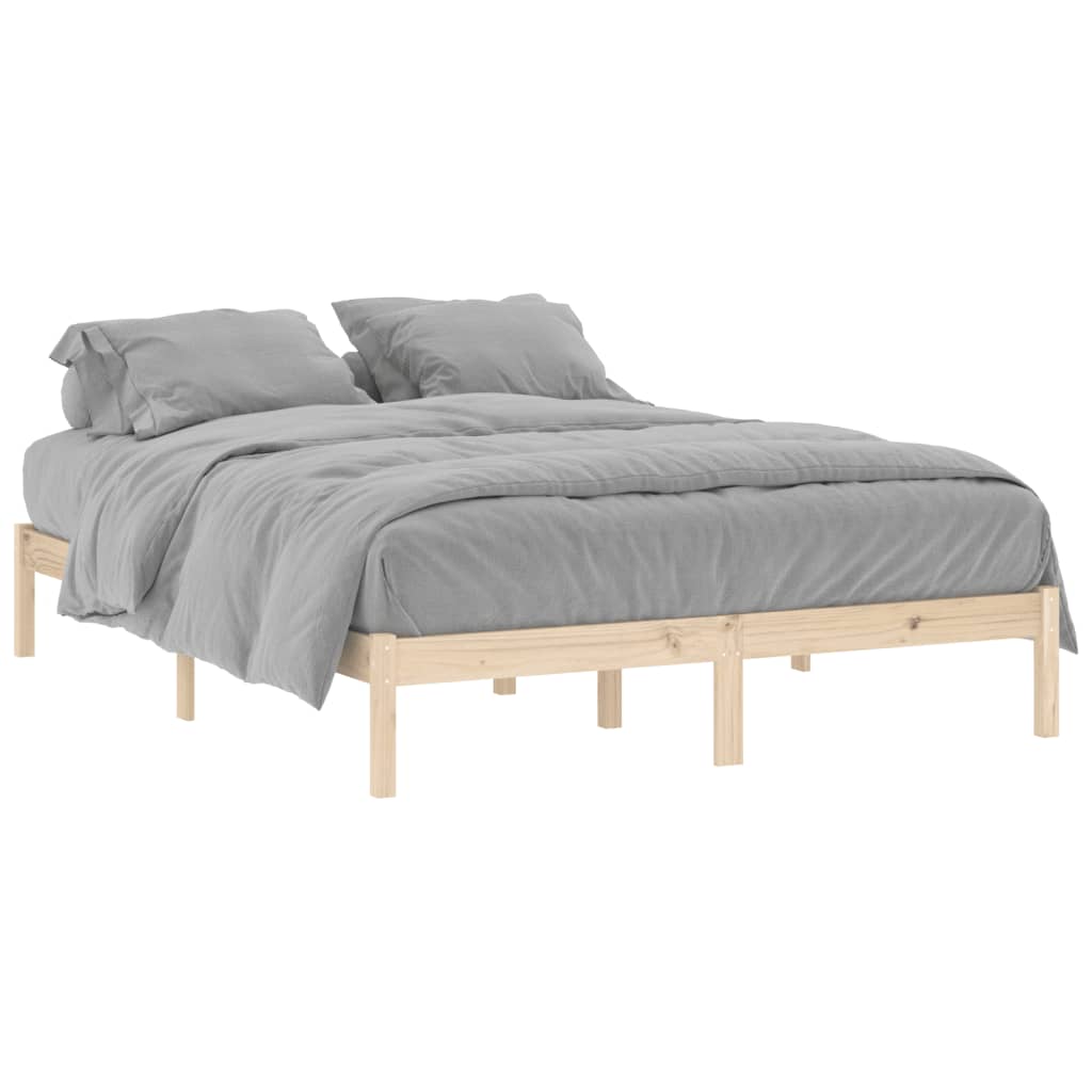 Cadre de lit sans matelas 152x203 cm bois massif de pin - XIOS