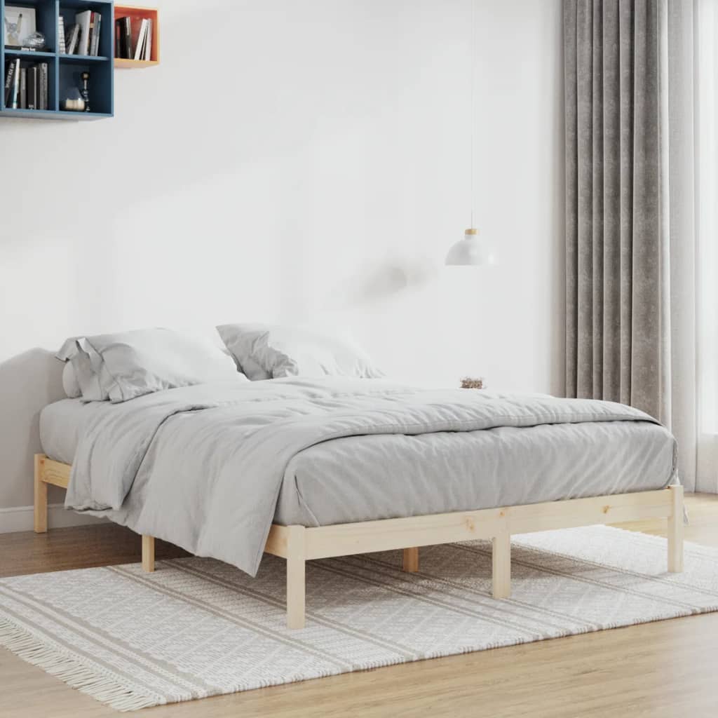 Cadre de lit sans matelas 152x203 cm bois massif de pin - XIOS