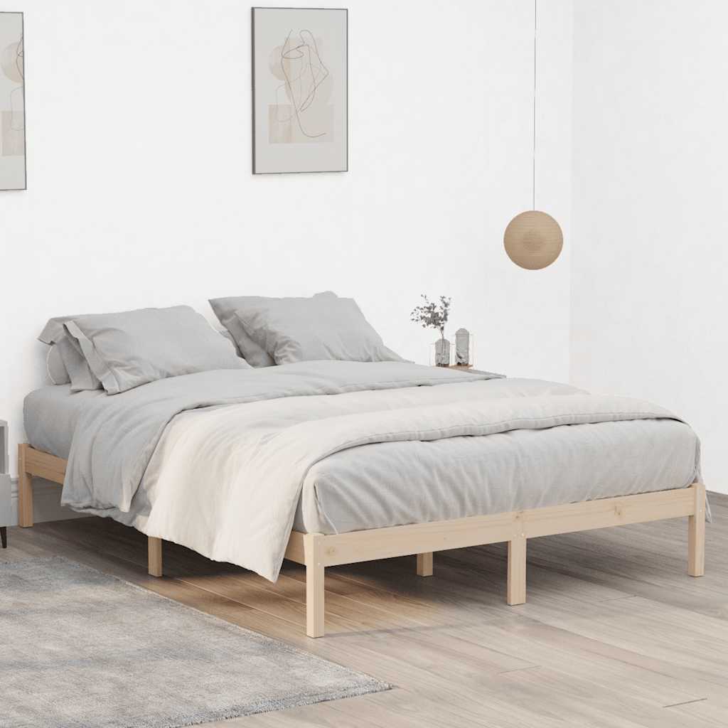 Cadre de lit sans matelas 193x203 cm bois massif de pin - XIOS
