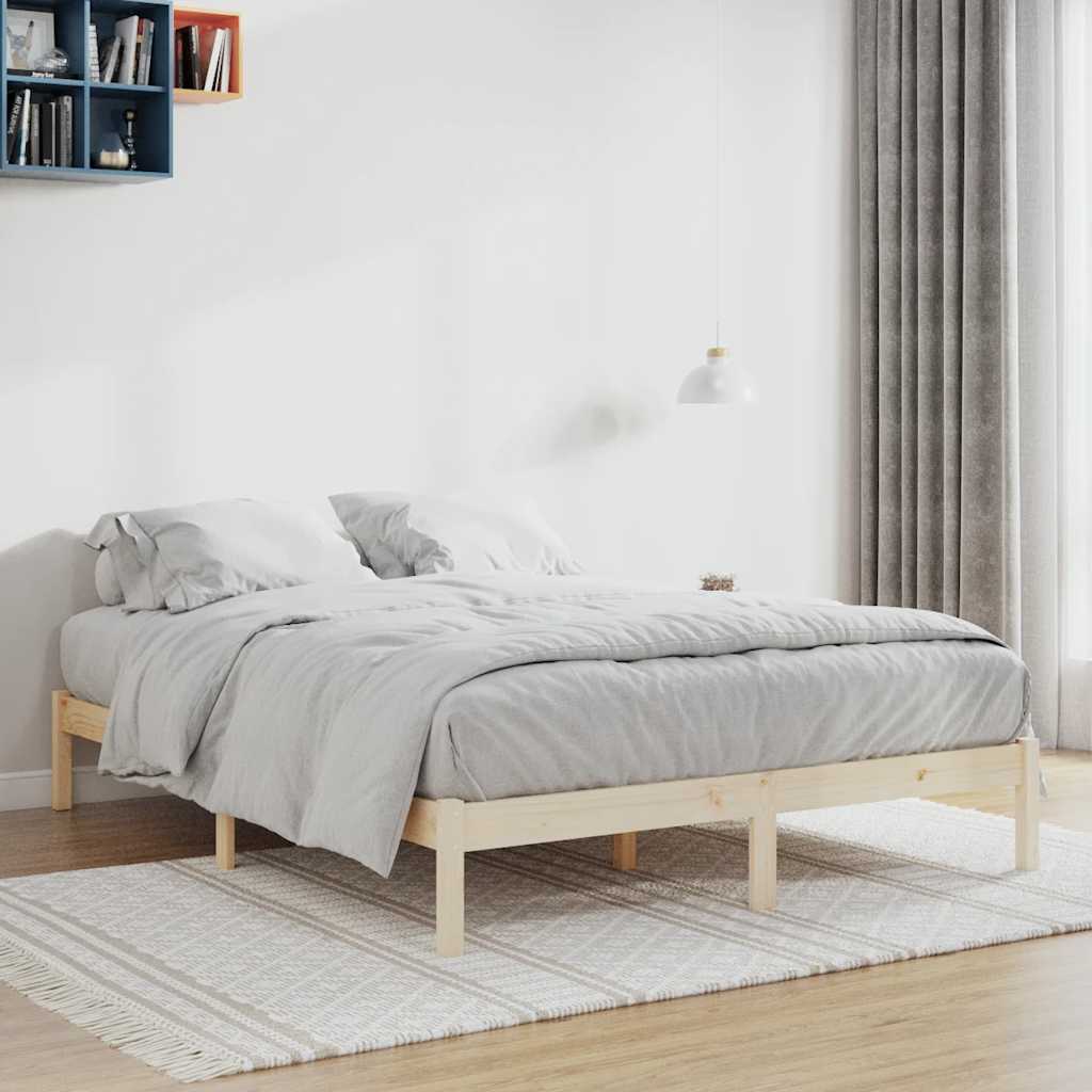 Cadre de lit sans matelas 193x203 cm bois massif de pin - XIOS