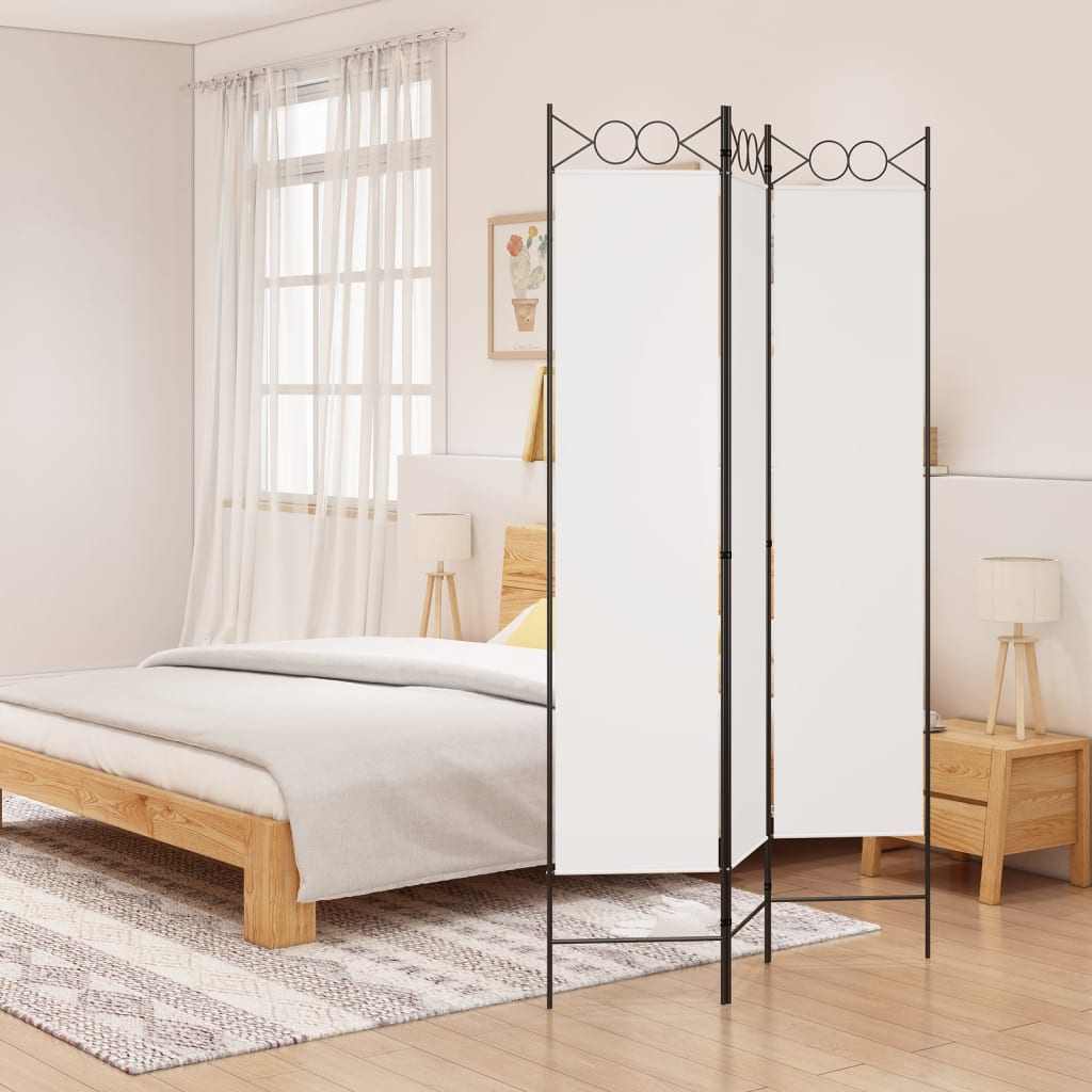 Cloison de séparation 3 panneaux Blanc 120x200 cm Tissu - XIOS