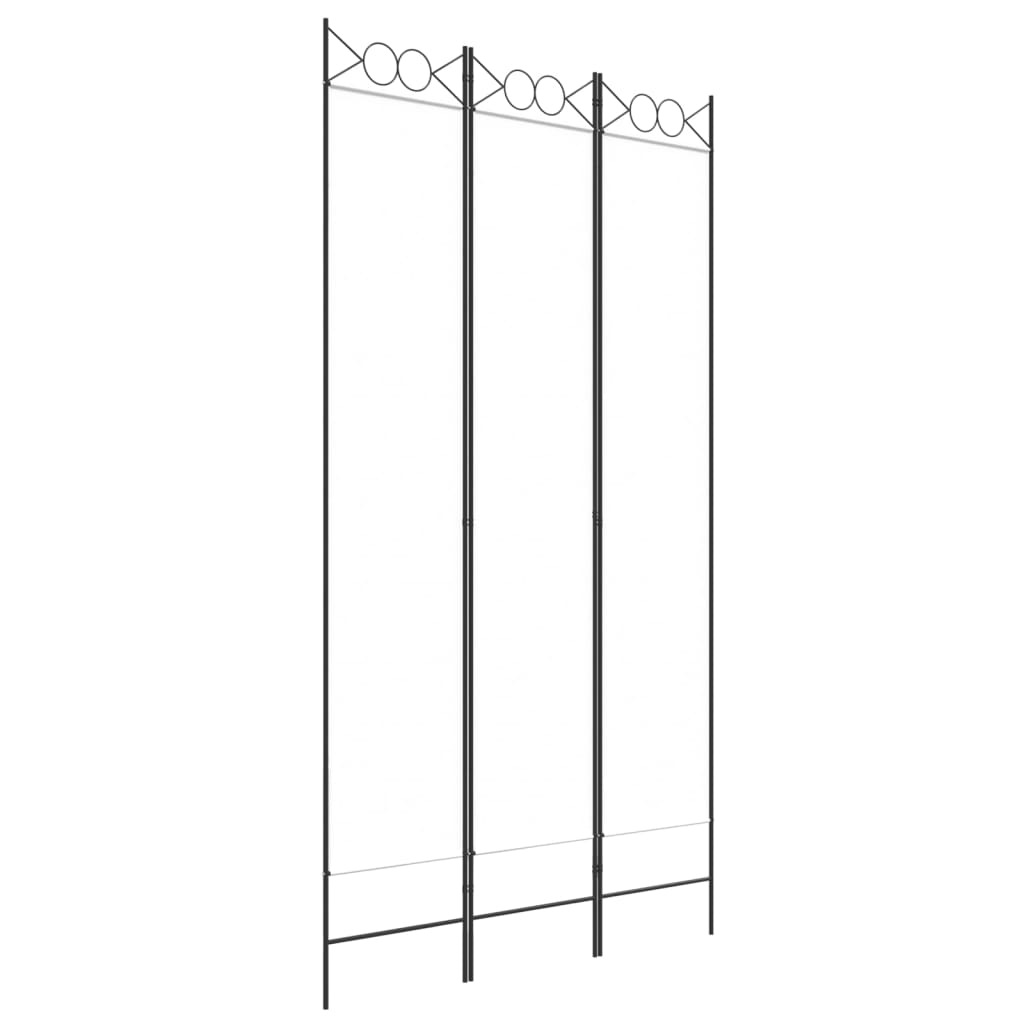 Cloison de séparation 3 panneaux Blanc 120x220 cm Tissu - XIOS