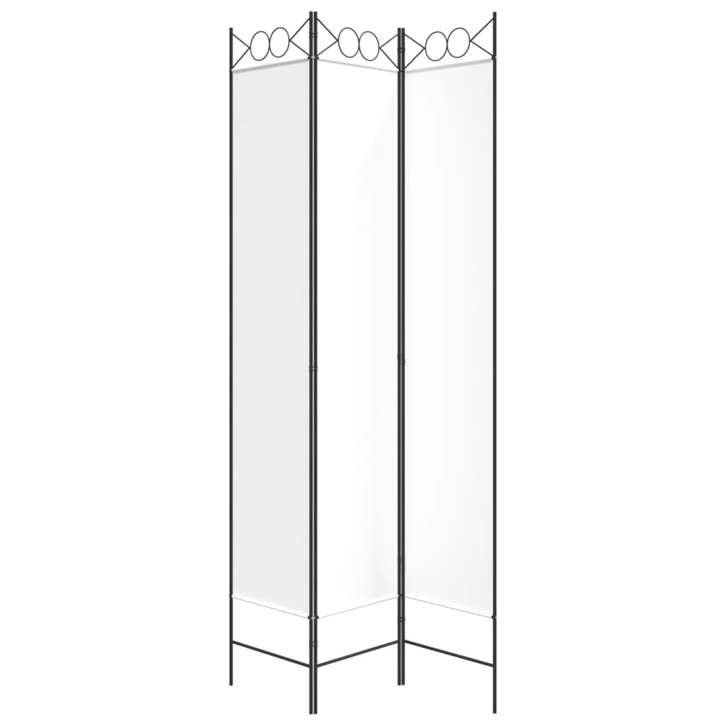 Cloison de séparation 3 panneaux Blanc 120x220 cm Tissu - XIOS