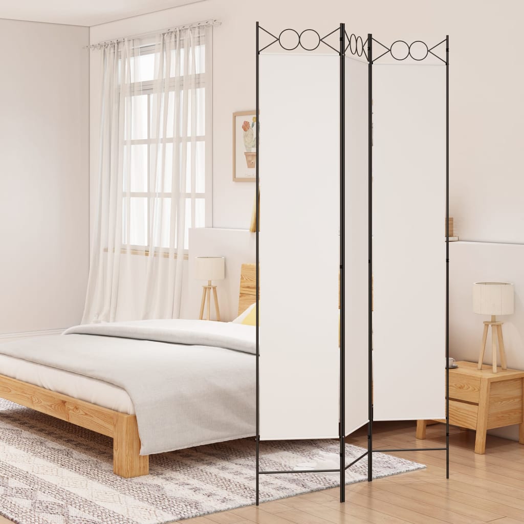 Cloison de séparation 3 panneaux Blanc 120x220 cm Tissu - XIOS