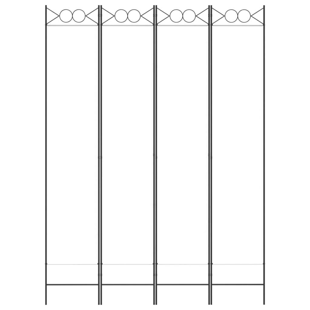 Cloison de séparation 4 panneaux Blanc 160x220 cm Tissu XIOS