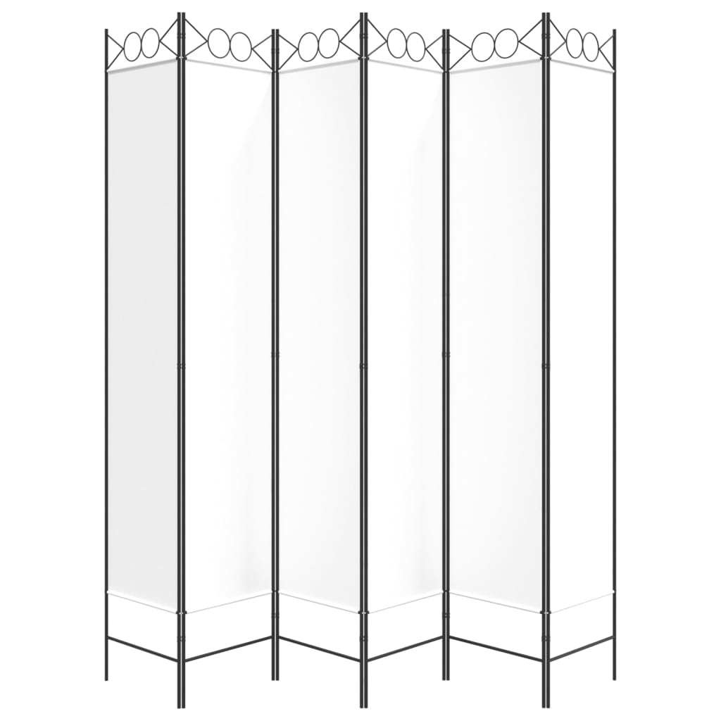 Cloison de séparation 6 panneaux Blanc 240x220 cm Tissu - XIOS