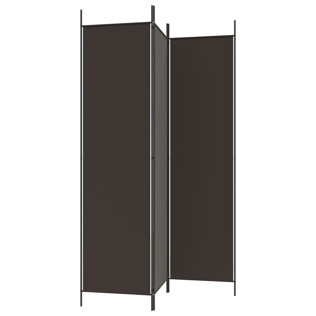 Cloison de séparation 3 panneaux Marron 150x200 cm Tissu - XIOS