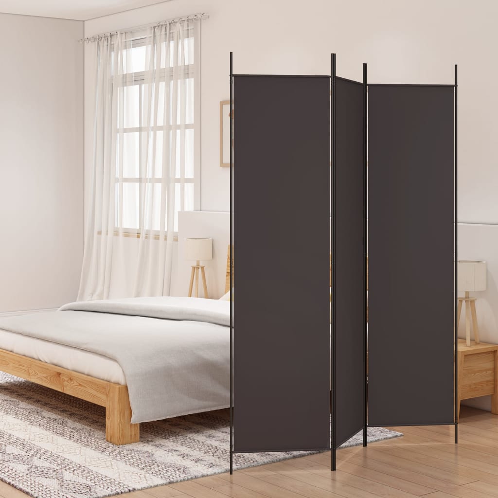 Cloison de séparation 3 panneaux Marron 150x200 cm Tissu - XIOS