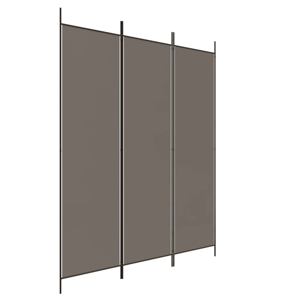 Cloison de séparation 3 panneaux Anthracite 150x200 cm Tissu - XIOS