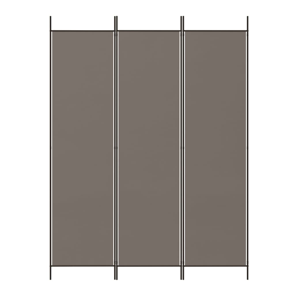 Cloison de séparation 3 panneaux Anthracite 150x200 cm Tissu - XIOS