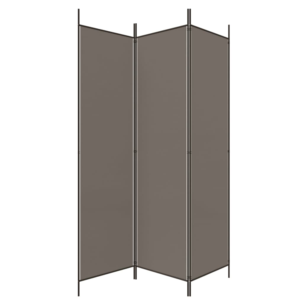Cloison de séparation 3 panneaux Anthracite 150x200 cm Tissu - XIOS
