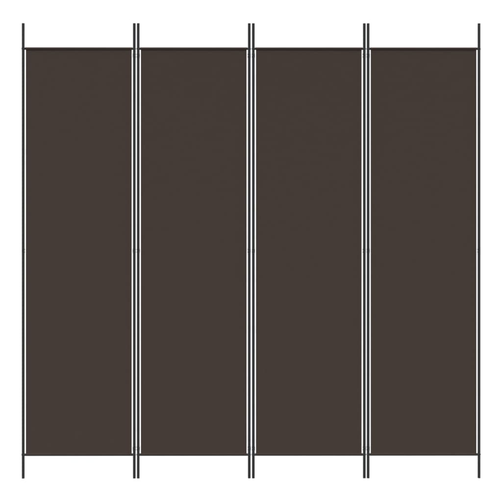 Cloison de séparation 4 panneaux Marron 200x200 cm Tissu XIOS