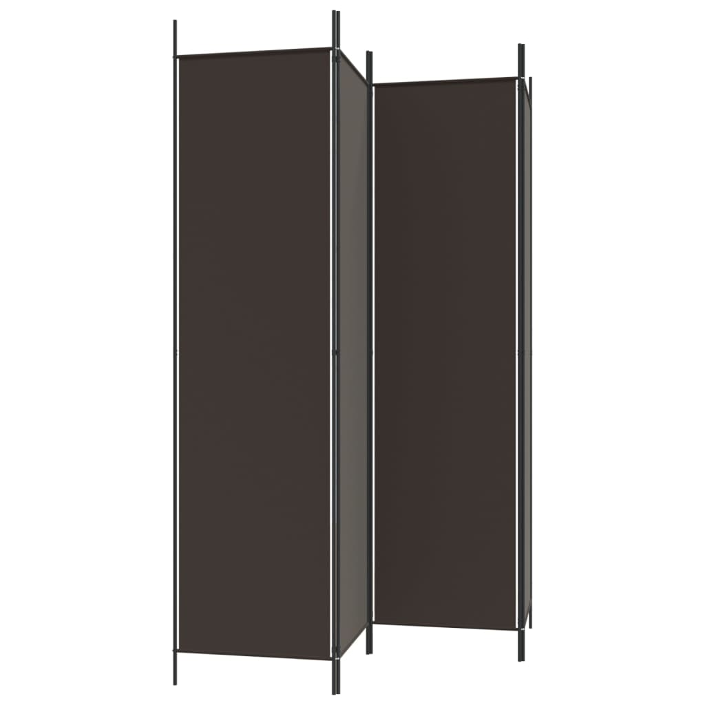 Cloison de séparation 4 panneaux Marron 200x200 cm Tissu XIOS