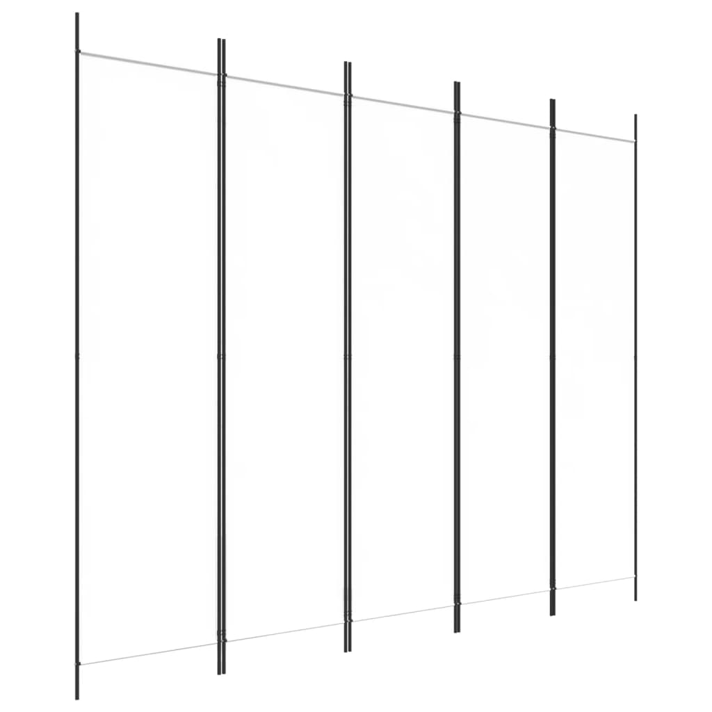 Cloison de séparation 5 panneaux Blanc 250x200 cm Tissu XIOS