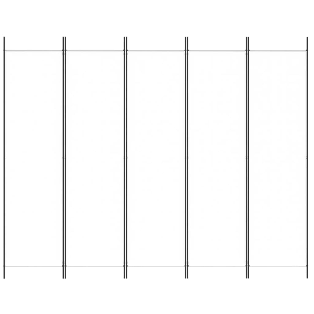 Cloison de séparation 5 panneaux Blanc 250x200 cm Tissu XIOS