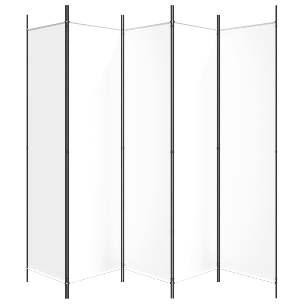 Cloison de séparation 5 panneaux Blanc 250x200 cm Tissu XIOS