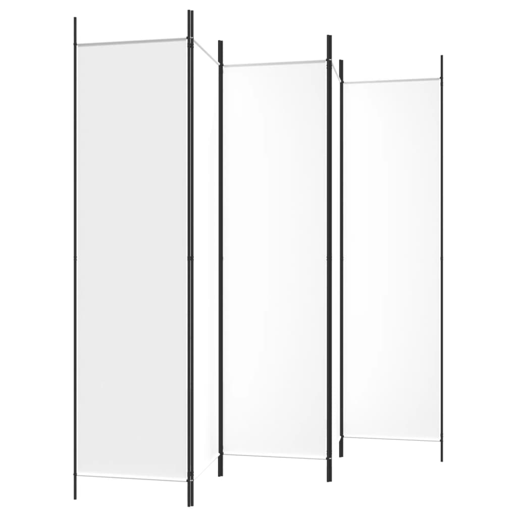 Cloison de séparation 5 panneaux Blanc 250x200 cm Tissu XIOS