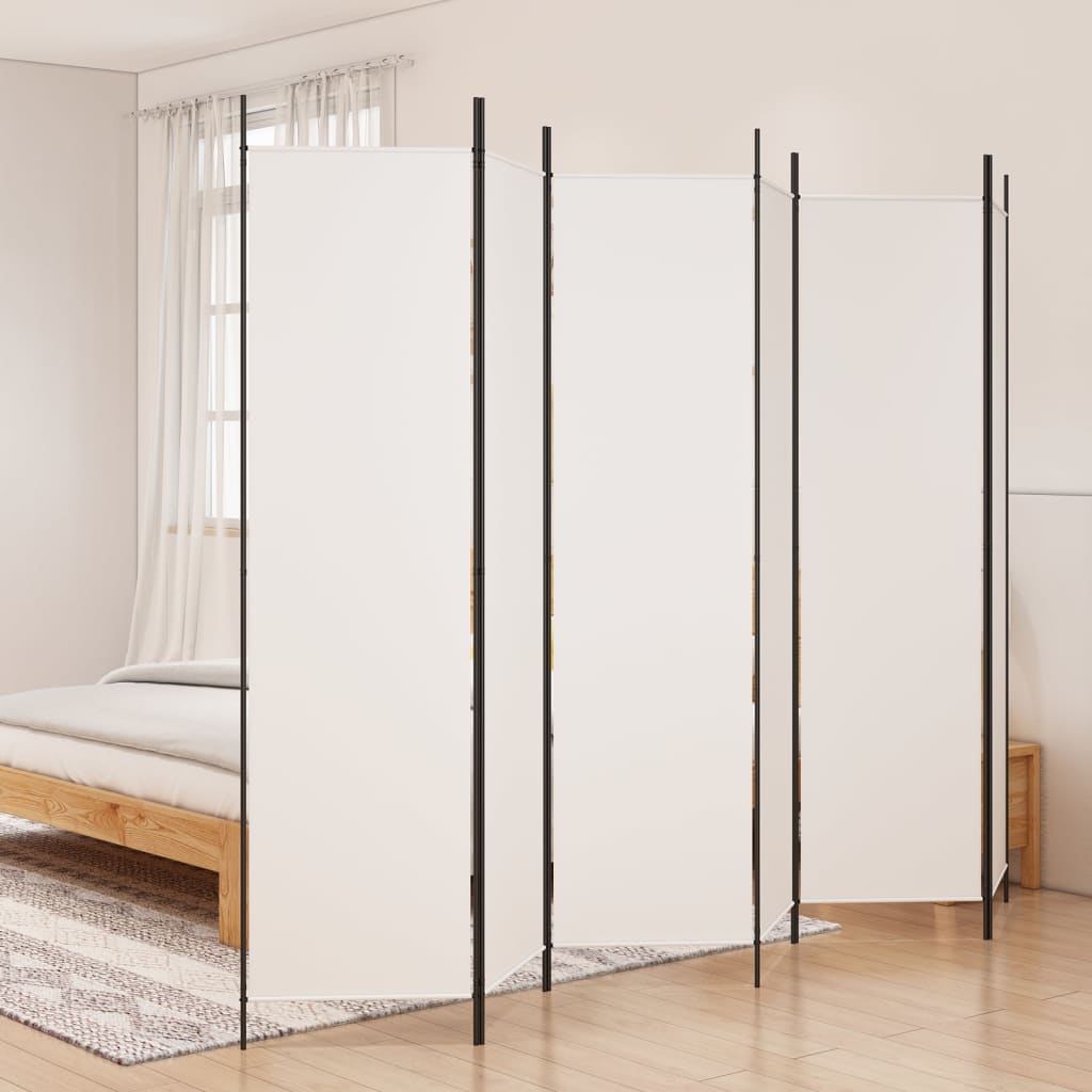 Cloison de séparation 6 panneaux Blanc 300x200 cm Tissu XIOS
