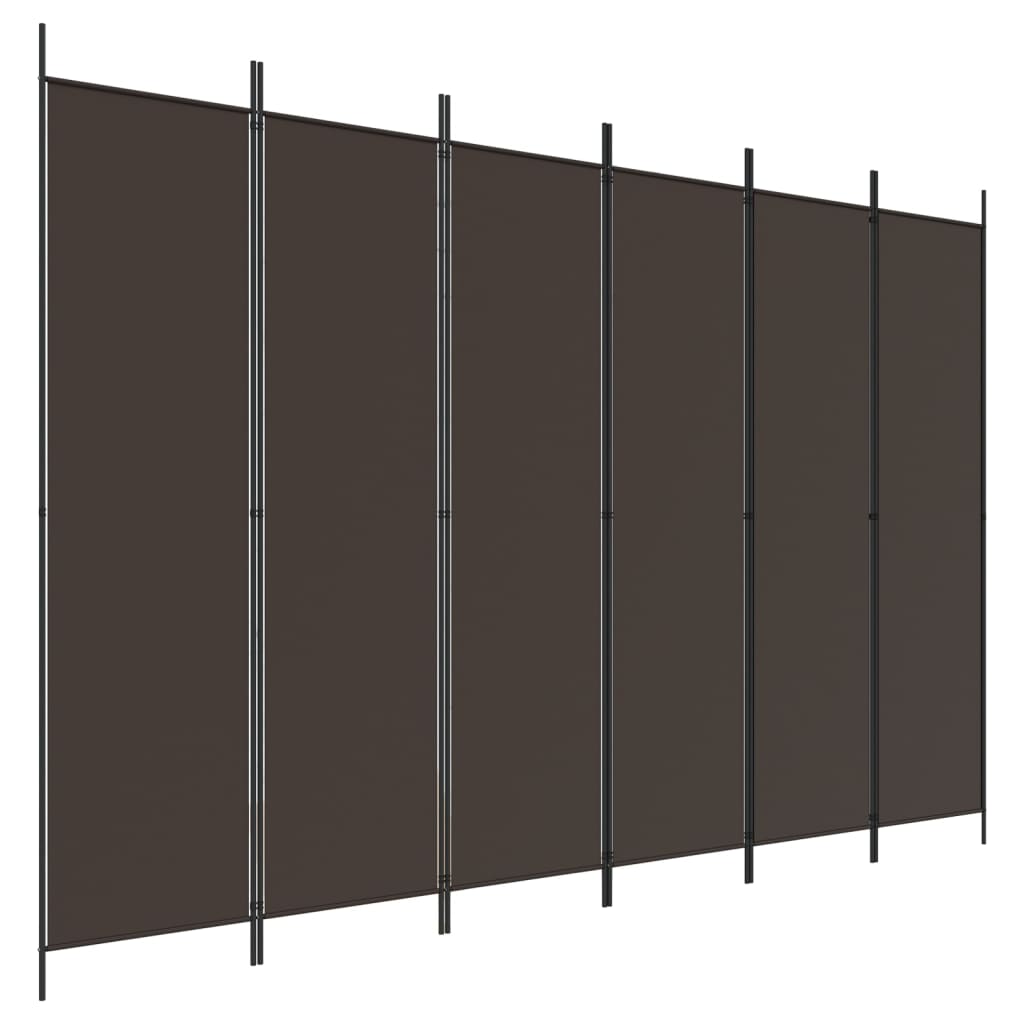 Cloison de séparation 6 panneaux Marron 300x200 cm Tissu XIOS