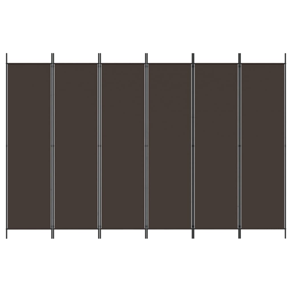 Cloison de séparation 6 panneaux Marron 300x200 cm Tissu XIOS