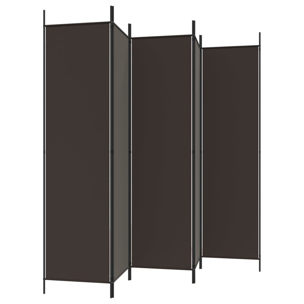 Cloison de séparation 6 panneaux Marron 300x200 cm Tissu XIOS