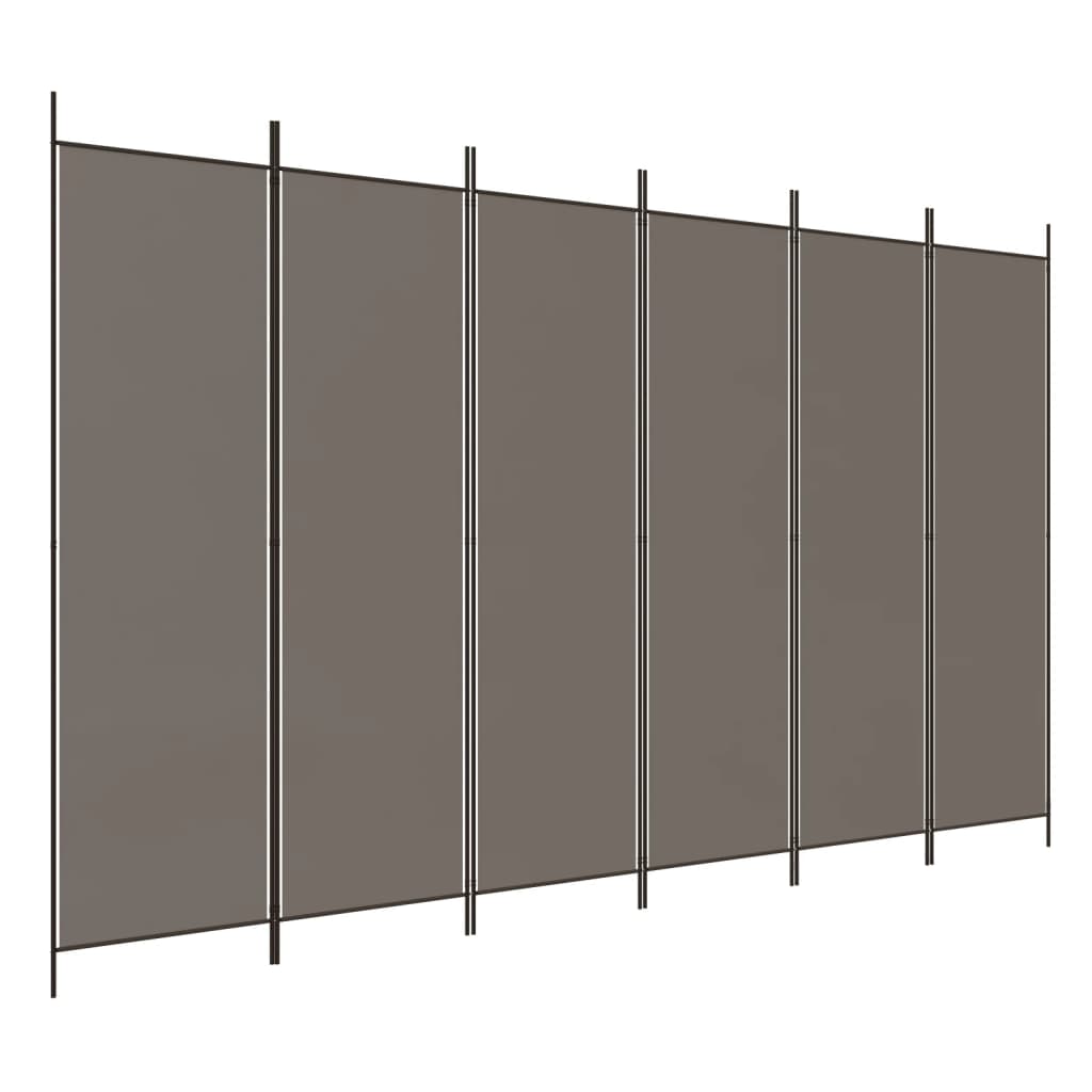 Cloison de séparation 6 panneaux Anthracite 300x200 cm Tissu XIOS
