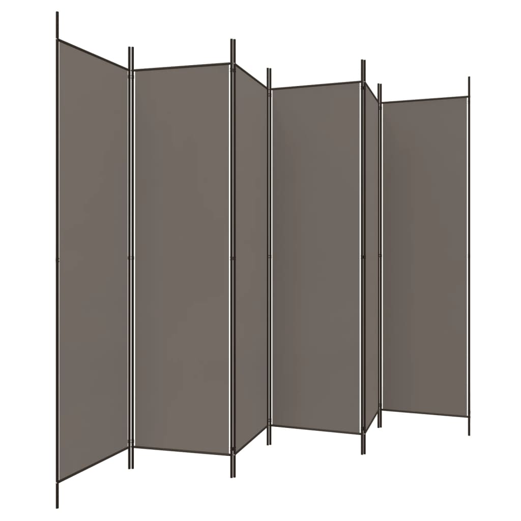 Cloison de séparation 6 panneaux Anthracite 300x200 cm Tissu XIOS