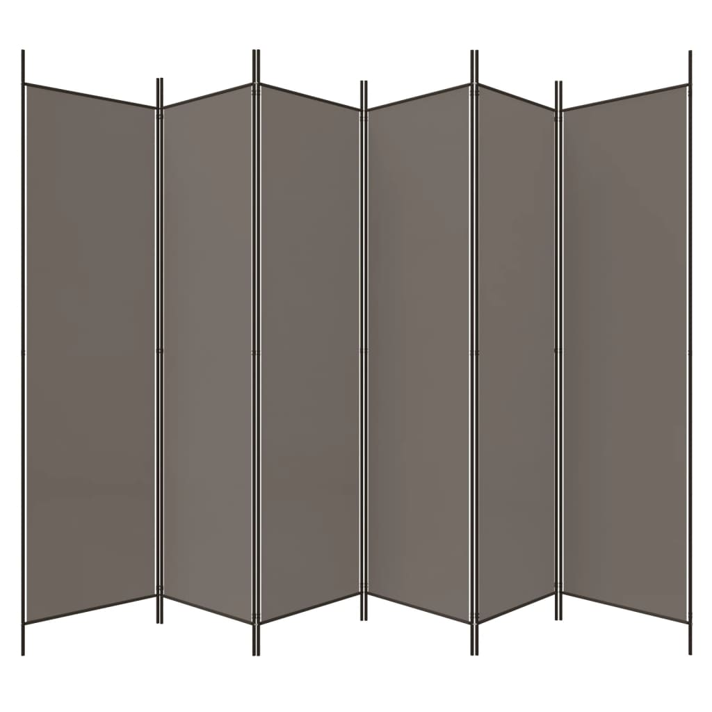 Cloison de séparation 6 panneaux Anthracite 300x200 cm Tissu XIOS