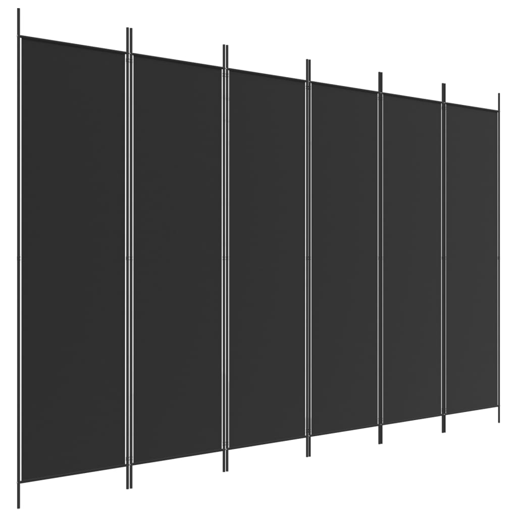 Cloison de séparation 6 panneaux Noir 300x200 cm Tissu XIOS