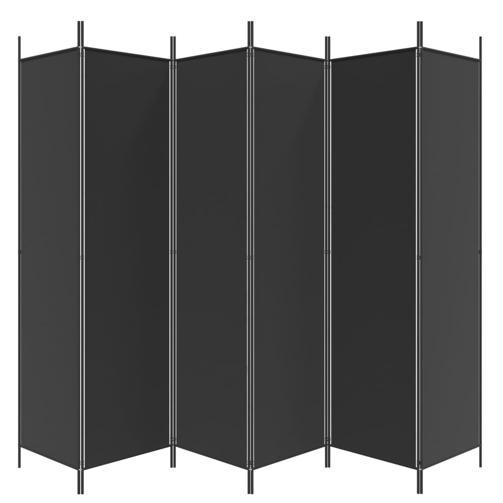 Cloison de séparation 6 panneaux Noir 300x200 cm Tissu XIOS