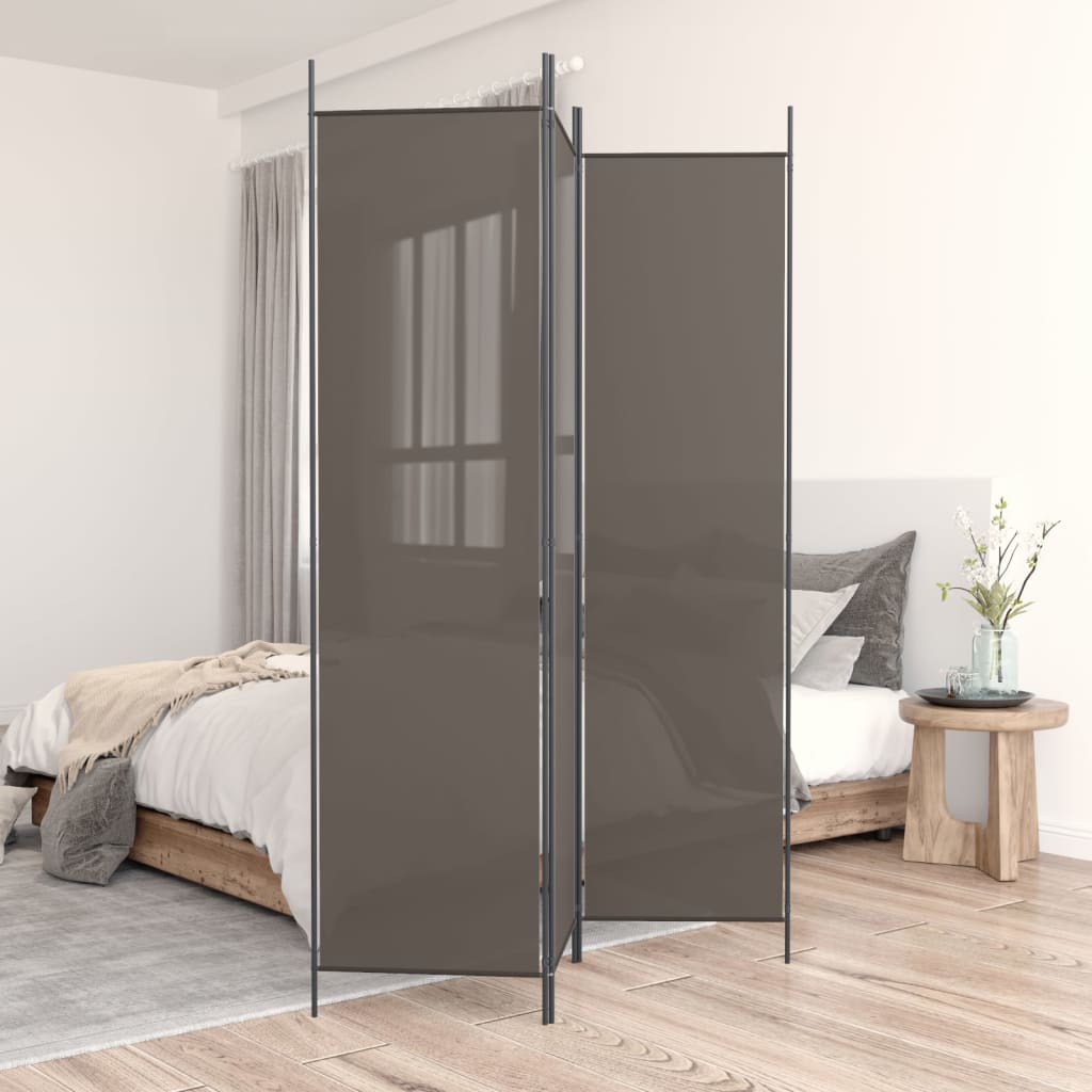 Cloison de séparation 3 panneaux Anthracite 150x220 cm Tissu - XIOS