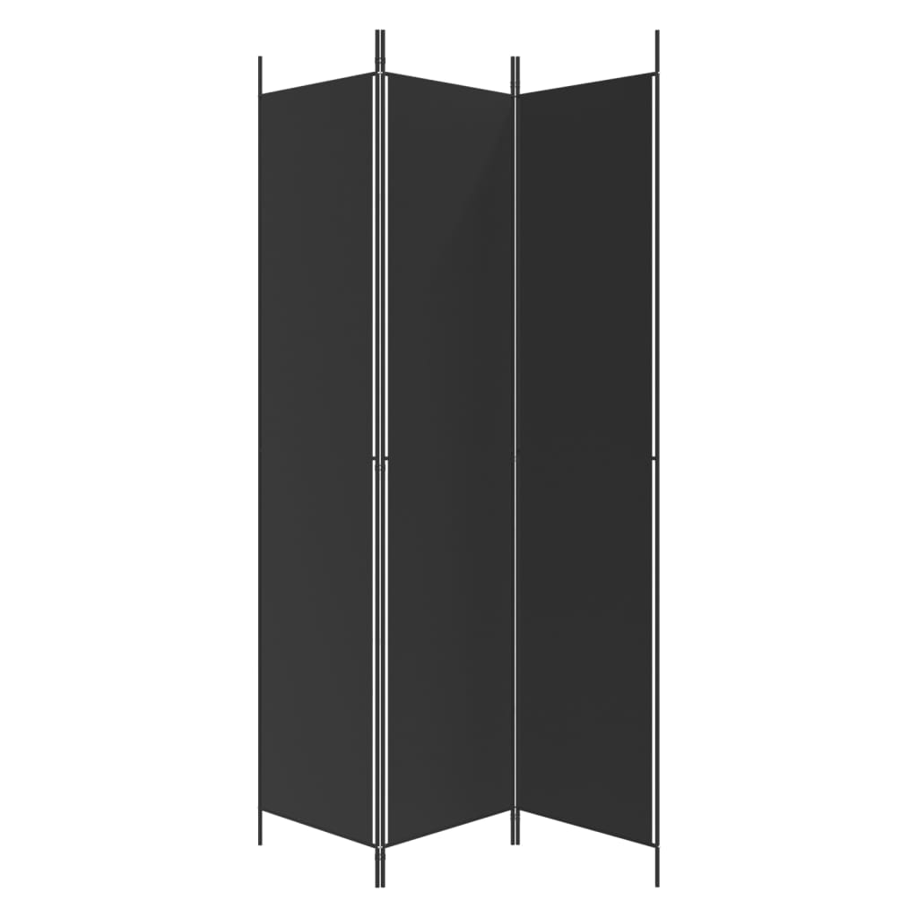 Cloison de séparation 3 panneaux Noir 150x220 cm Tissu XIOS