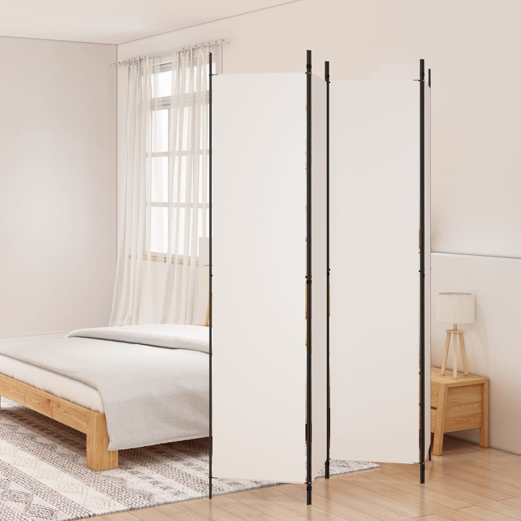 Cloison de séparation 4 panneaux Blanc 200x220 cm Tissu XIOS