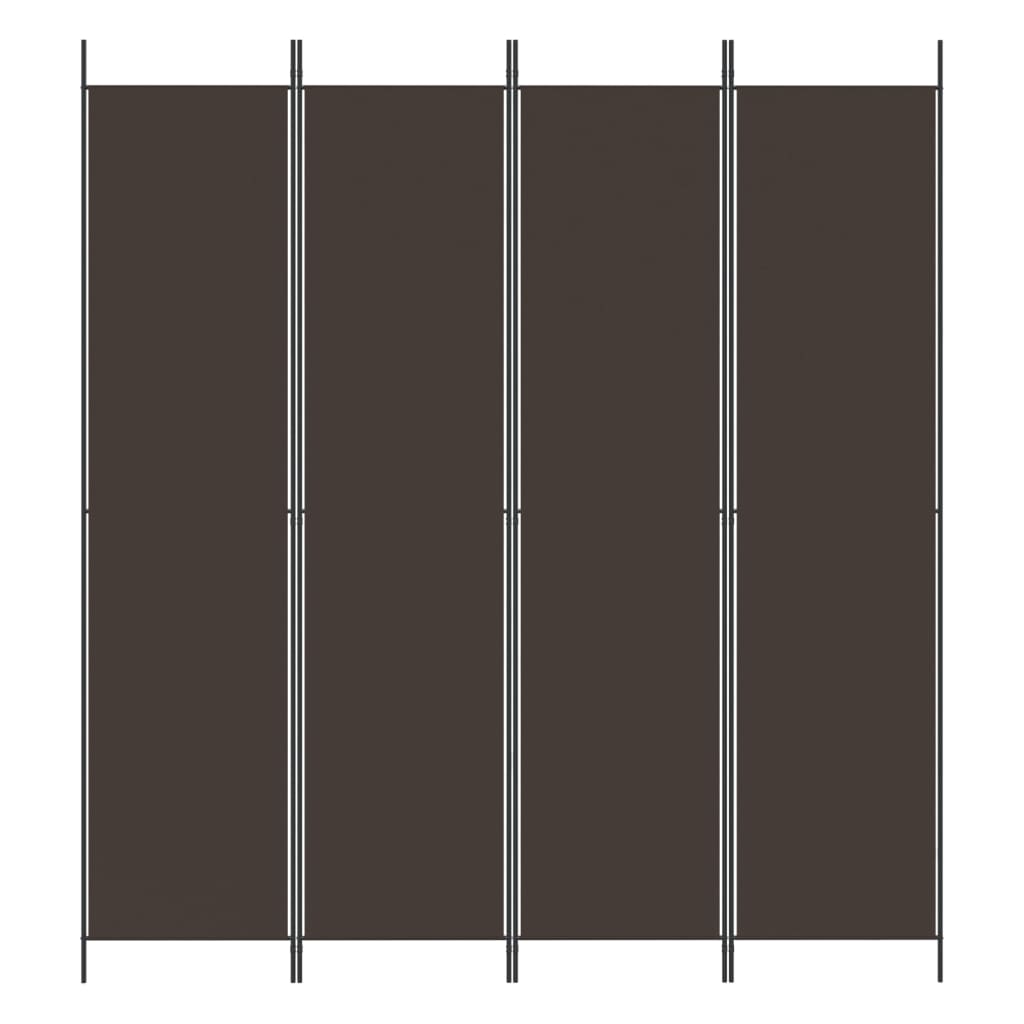 Cloison de séparation 4 panneaux Marron 200x220 cm Tissu XIOS