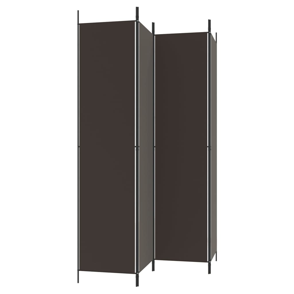 Cloison de séparation 4 panneaux Marron 200x220 cm Tissu XIOS