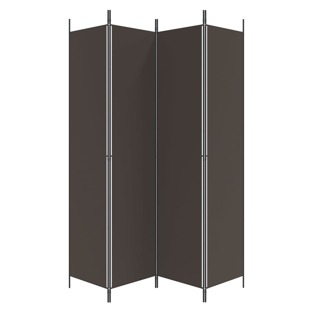 Cloison de séparation 4 panneaux Marron 200x220 cm Tissu XIOS