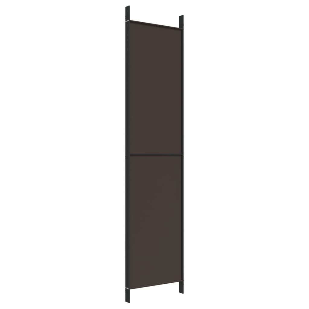 Cloison de séparation 4 panneaux Marron 200x220 cm Tissu XIOS