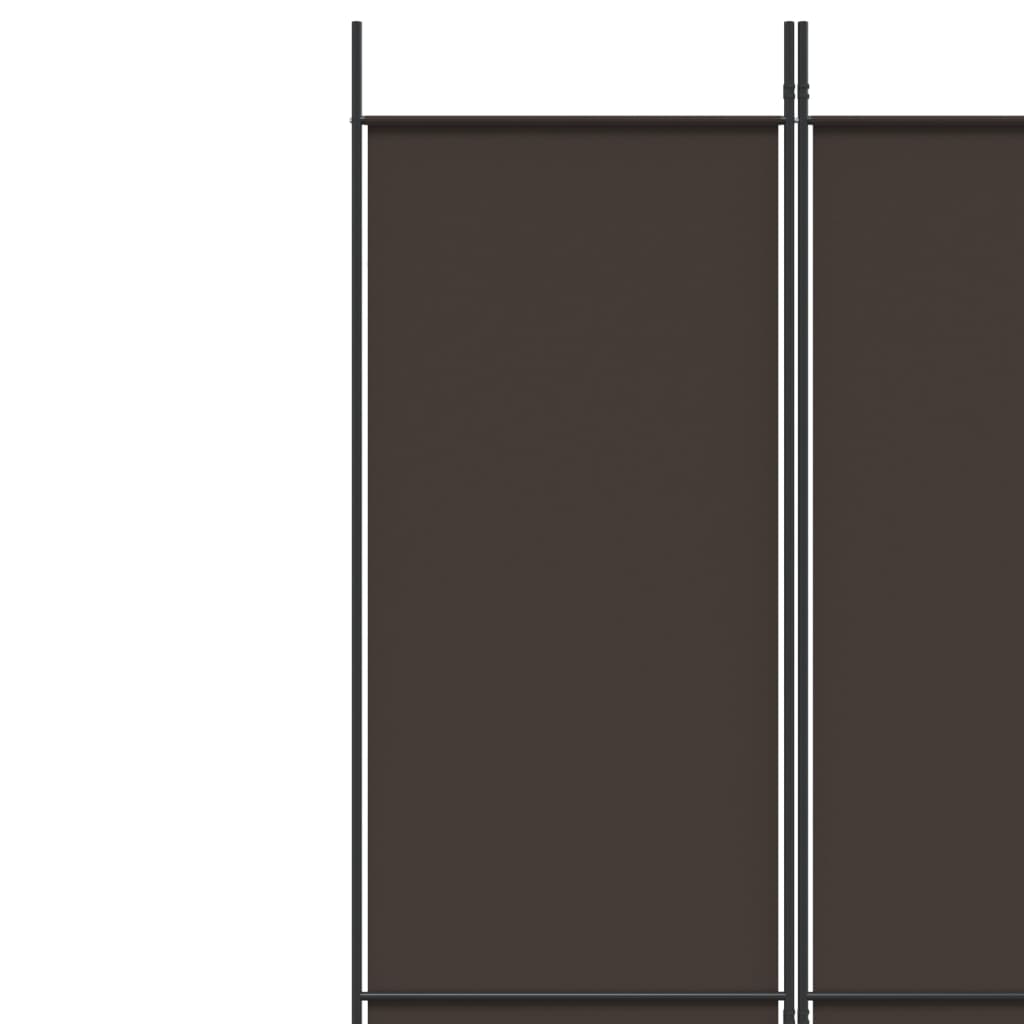 Cloison de séparation 4 panneaux Marron 200x220 cm Tissu XIOS