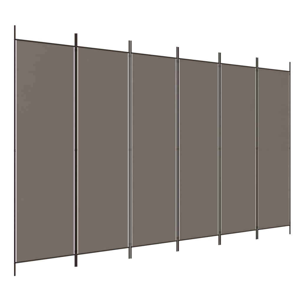 Cloison de séparation 6 panneaux Anthracite 300x220 cm Tissu XIOS