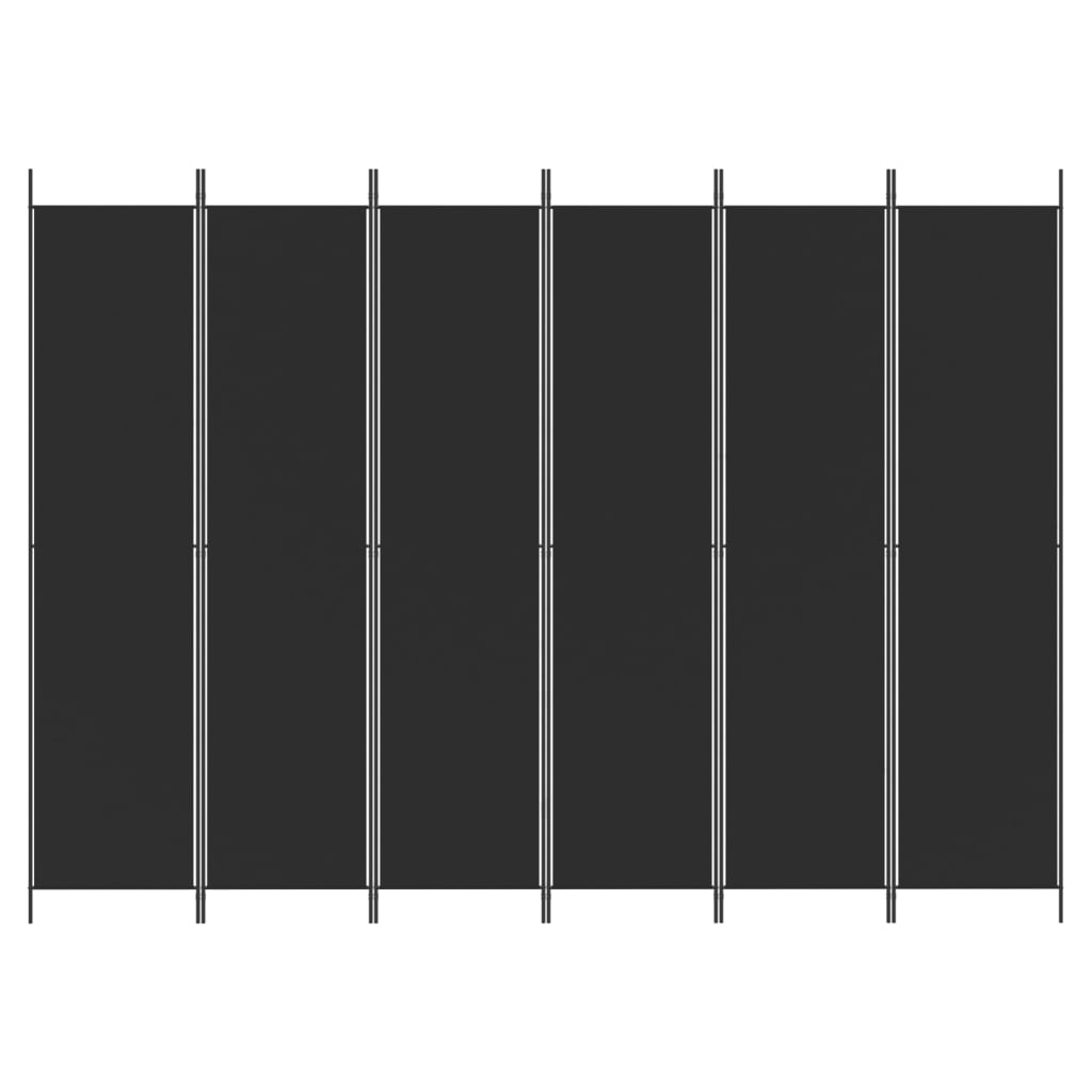 Cloison de séparation 6 panneaux Noir 300x220 cm Tissu XIOS