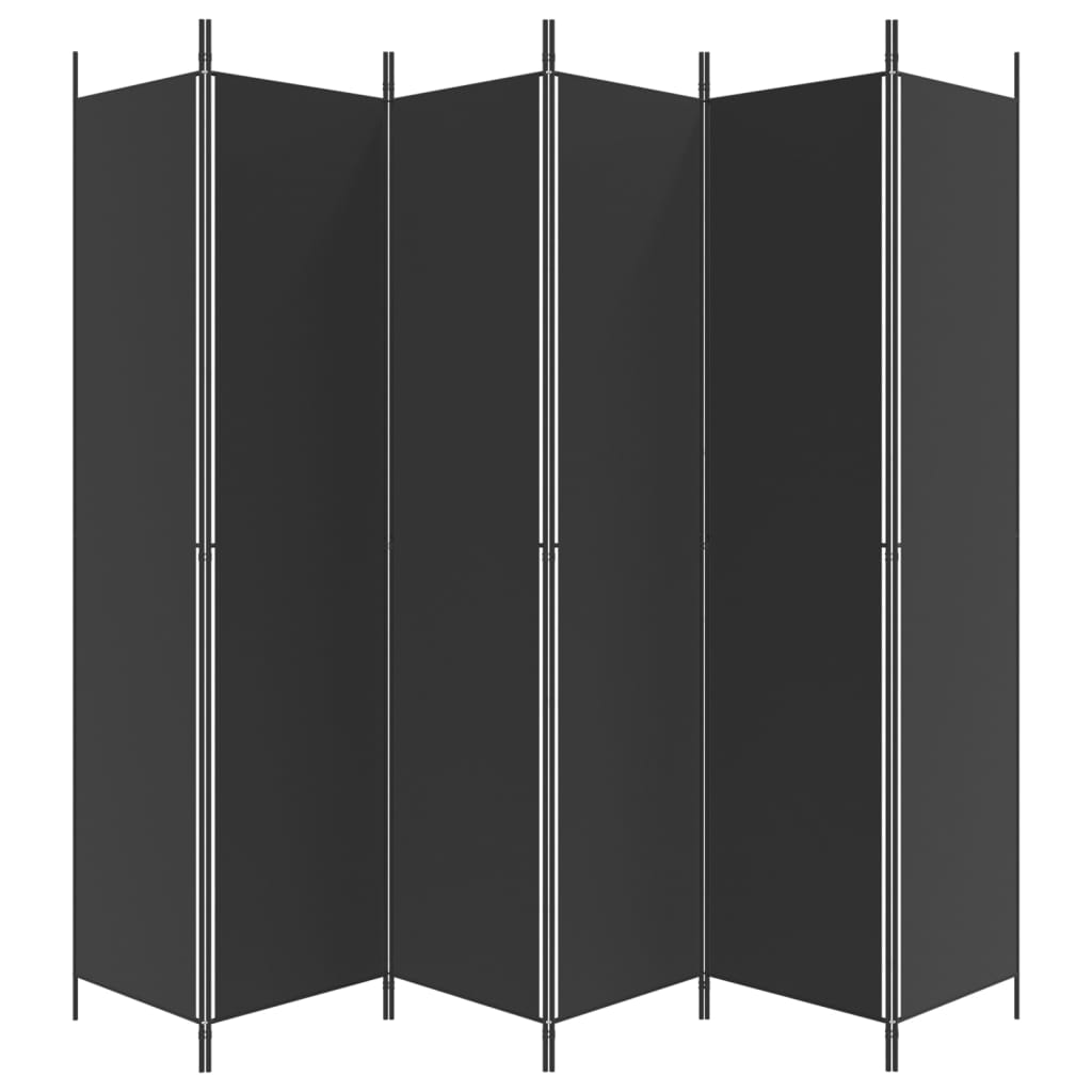 Cloison de séparation 6 panneaux Noir 300x220 cm Tissu XIOS