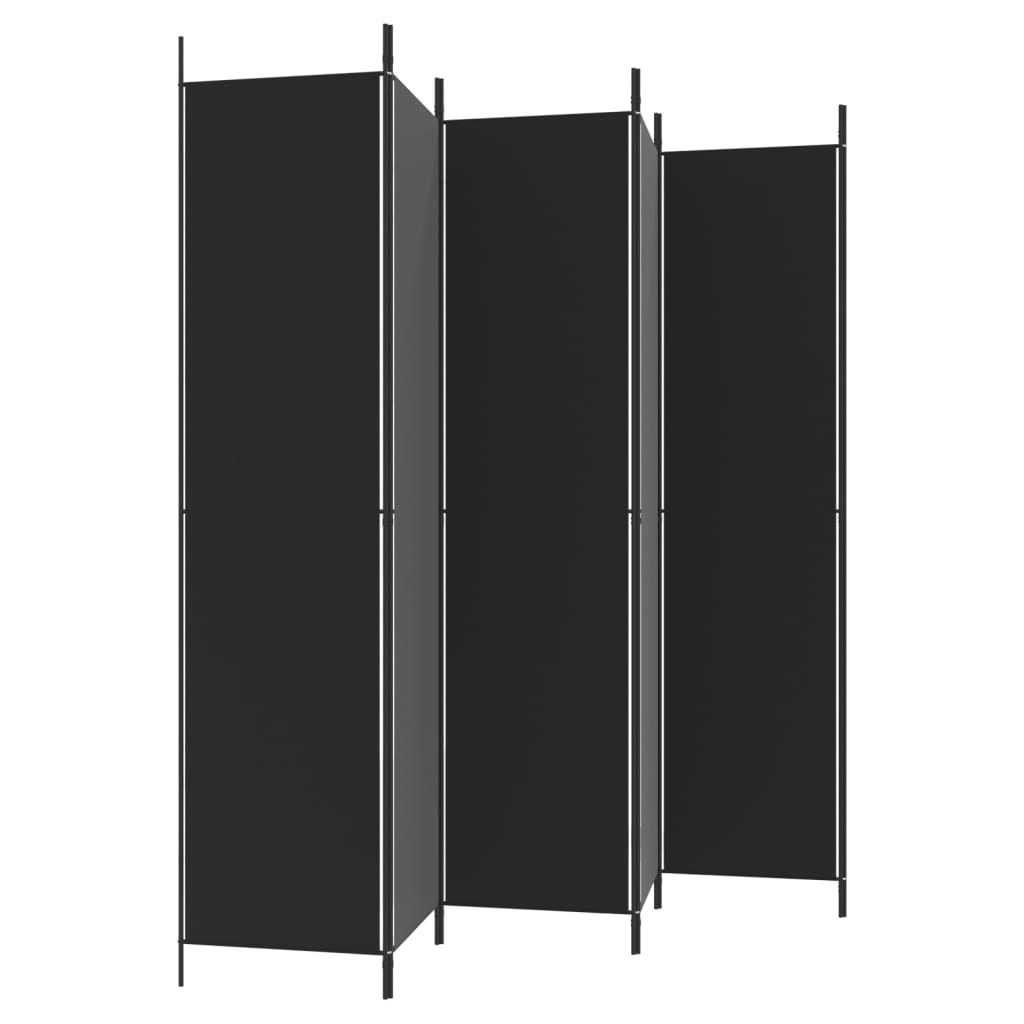 Cloison de séparation 6 panneaux Noir 300x220 cm Tissu XIOS