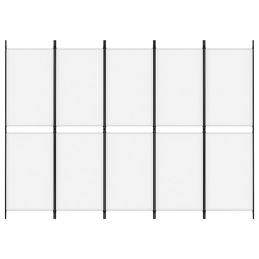 Cloison de séparation 5 panneaux Blanc 250x180 cm Tissu XIOS