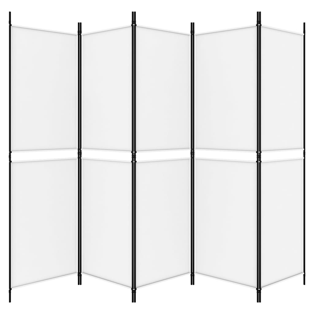 Cloison de séparation 5 panneaux Blanc 250x180 cm Tissu XIOS