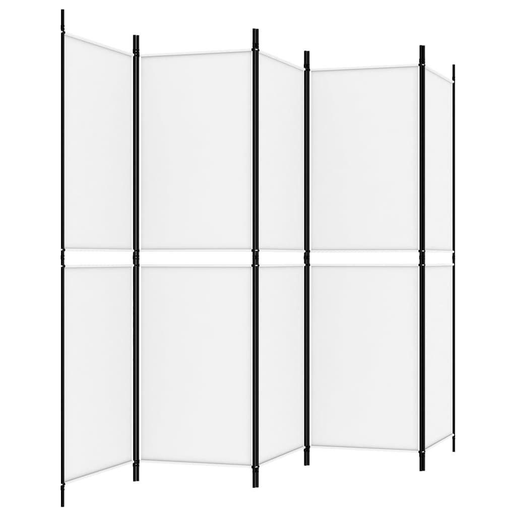 Cloison de séparation 5 panneaux Blanc 250x180 cm Tissu XIOS