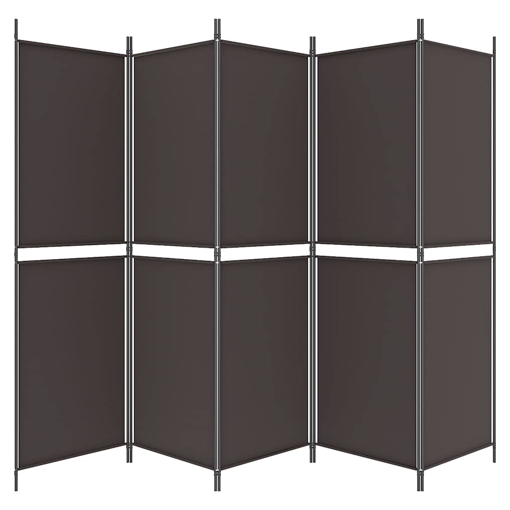 Cloison de séparation 5 panneaux Marron 250x180 cm Tissu - XIOS